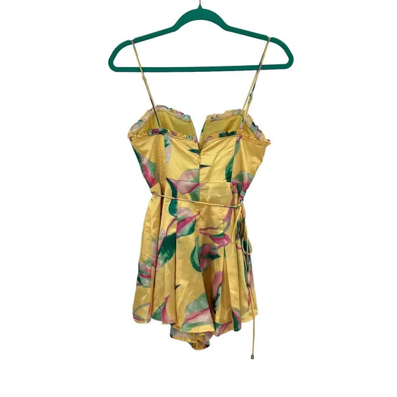Monanella Radiance Romper Yellow Satin Green‎ Pink Printed Size Small - Picture 9 of 13